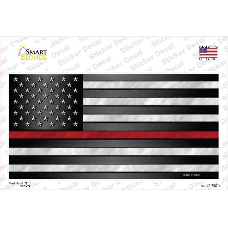 LP-7901s-M American Thin Red Line Flag Novelty Sticker Decal - Medium