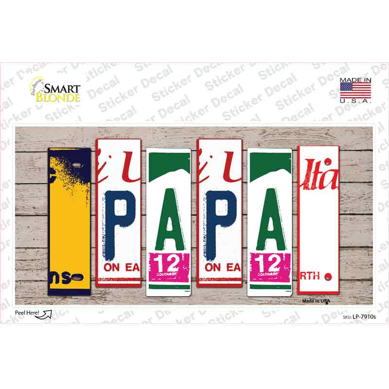 LP-7910s-M Papa Wood Art Novelty Sticker Decal - Medium