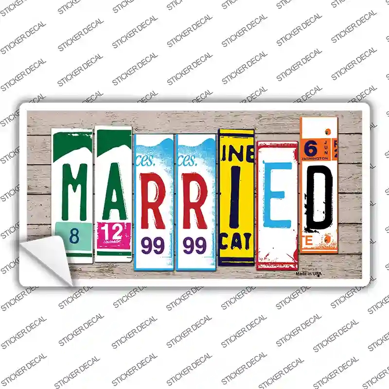 LP-7936s-XL Married Wood Art Novelty Sticker Decal - Extra Large