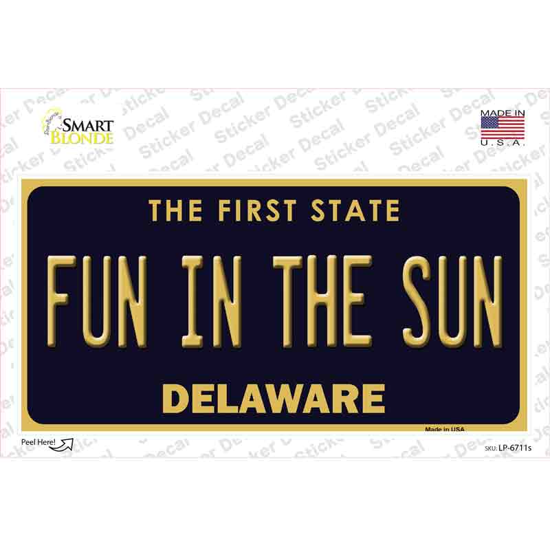 LP-6711s-M Fun in the Sun Delaware Novelty Sticker Decal - Medium