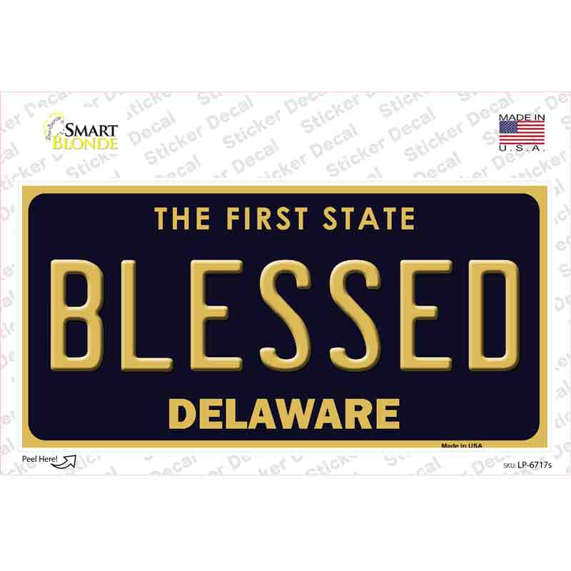 LP-6717s-M Blessed Delaware Novelty Sticker Decal - Medium