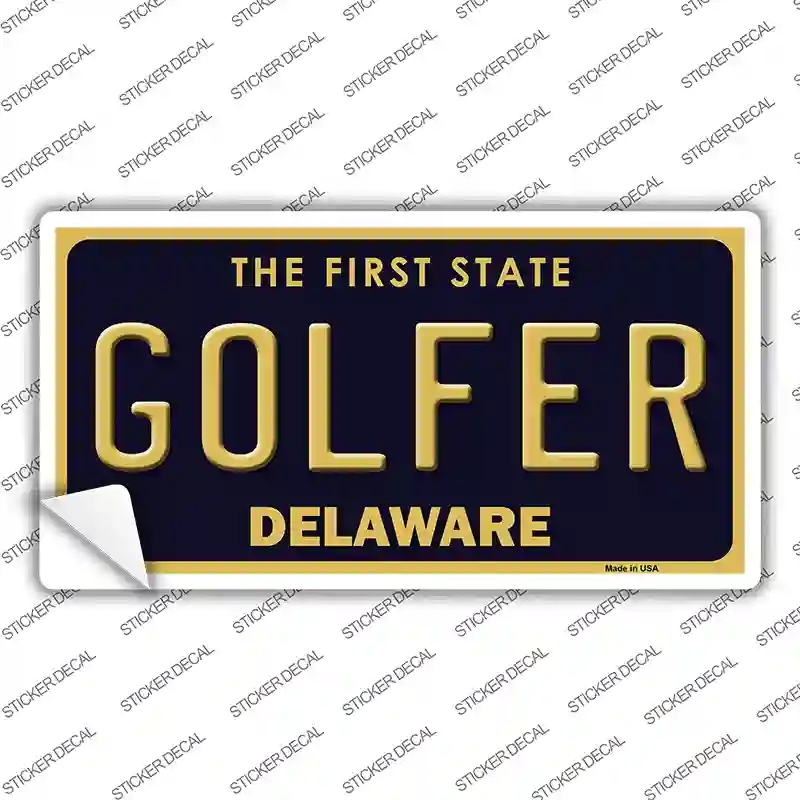 LP-6719s-XL Golfer Delaware Novelty Sticker Decal - Extra Large