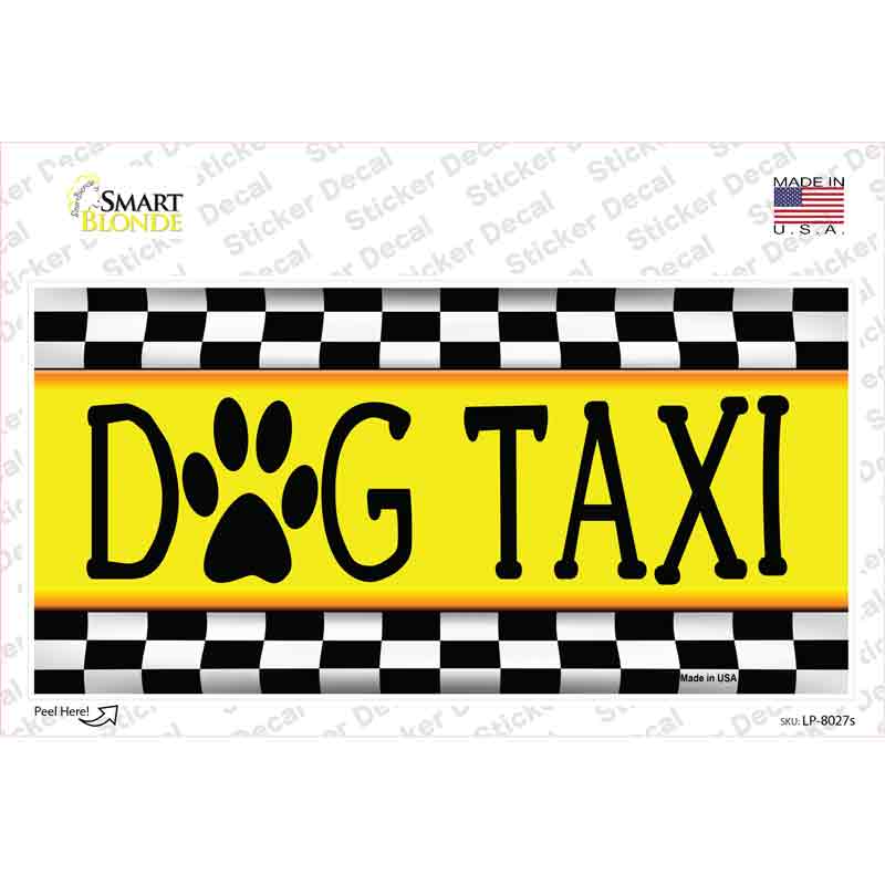 LP-8027s-M Dog Taxi Novelty Sticker Decal - Medium