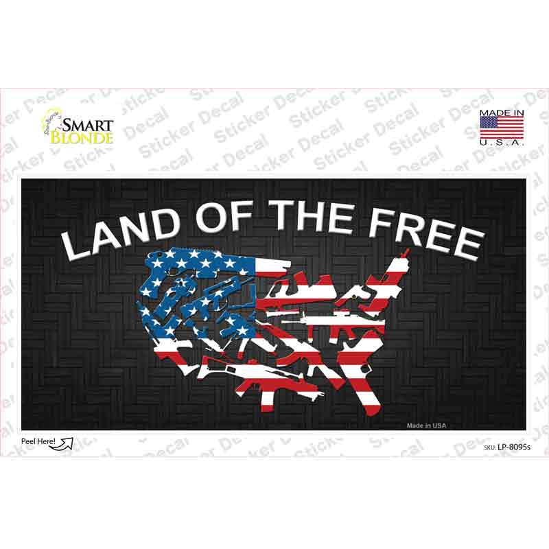 LP-8095s-M Land of the Free Novelty Sticker Decal - Medium