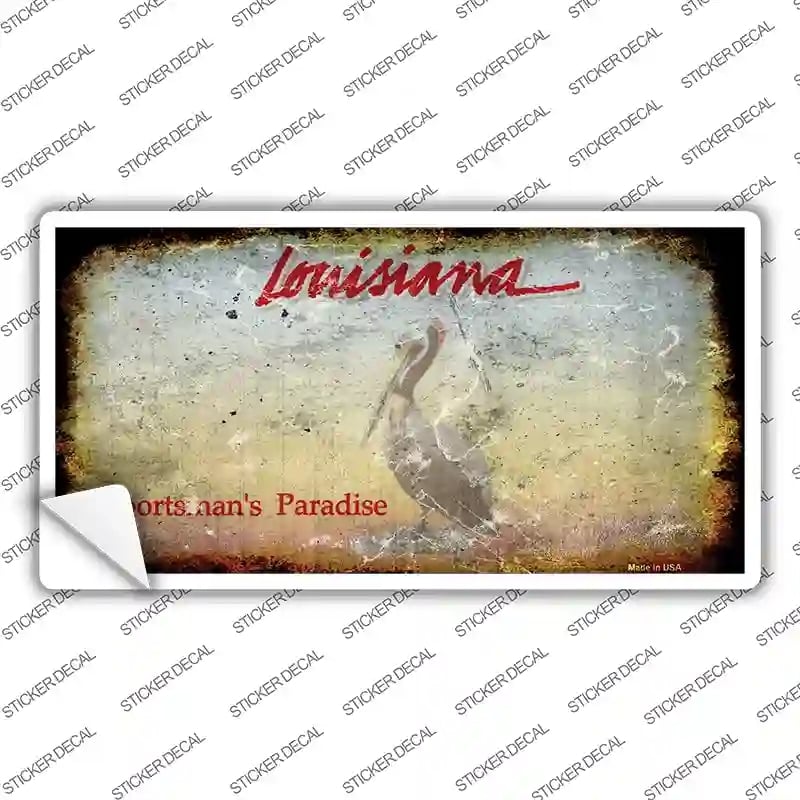 LP-8135s-S Louisiana State Rusty Novelty Sticker Decal - Small