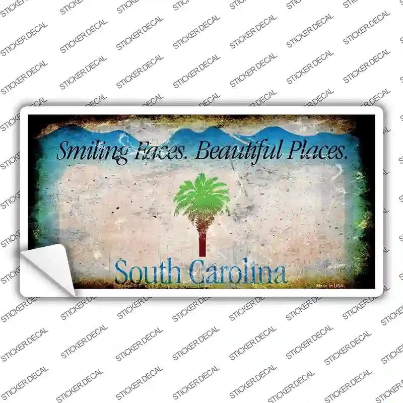 LP-8157s-S South Carolina State Rusty Novelty Sticker Decal - Small