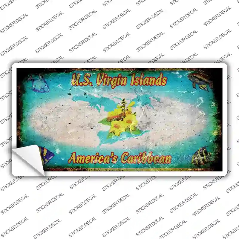 LP-8174s-L Virgin Island Rusty Novelty Sticker Decal - Large