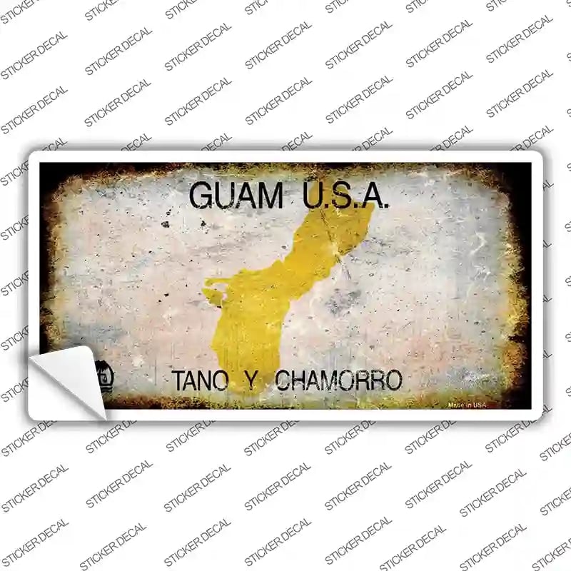 LP-8187s-L Guam Rusty Novelty Sticker Decal - Large