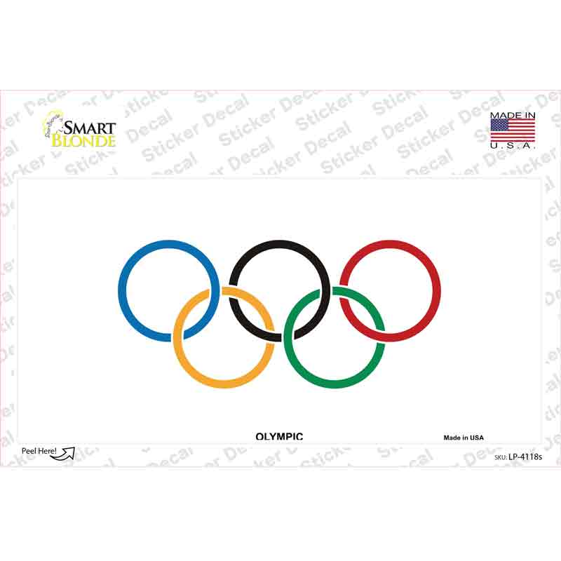 LP-4118s-M Olympic Flag Novelty Sticker Decal - Medium