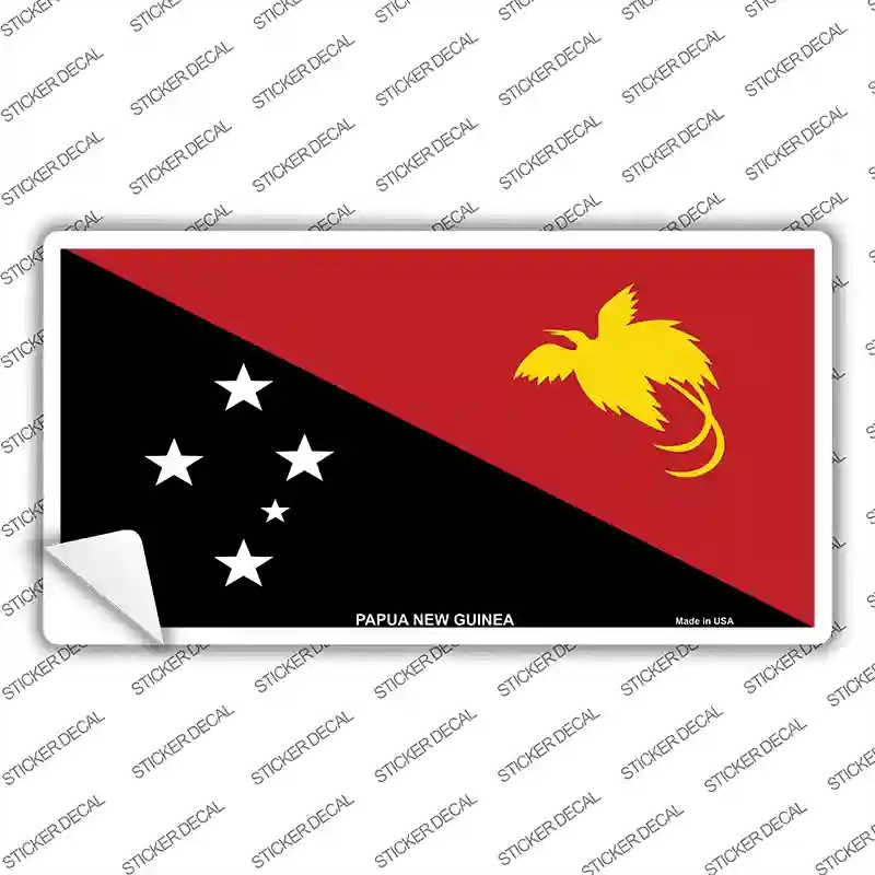 LP-4124s-S Papua   Guinea Flag Novelty Sticker Decal - Small