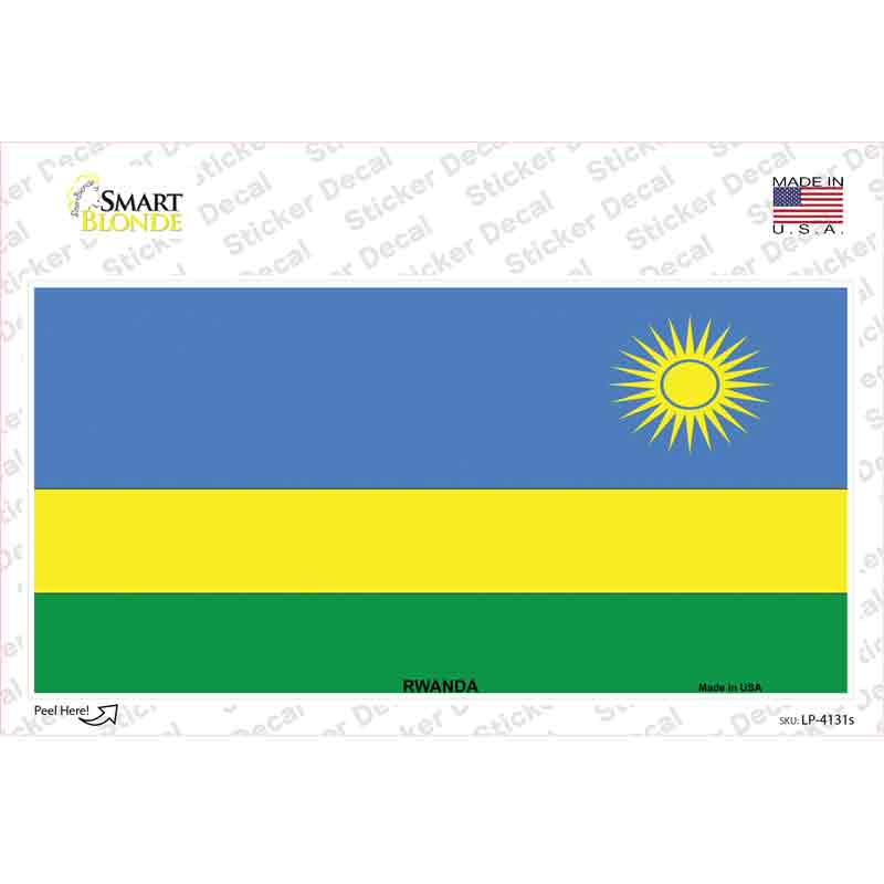LP-4131s-M Rwanda Flag Novelty Sticker Decal - Medium