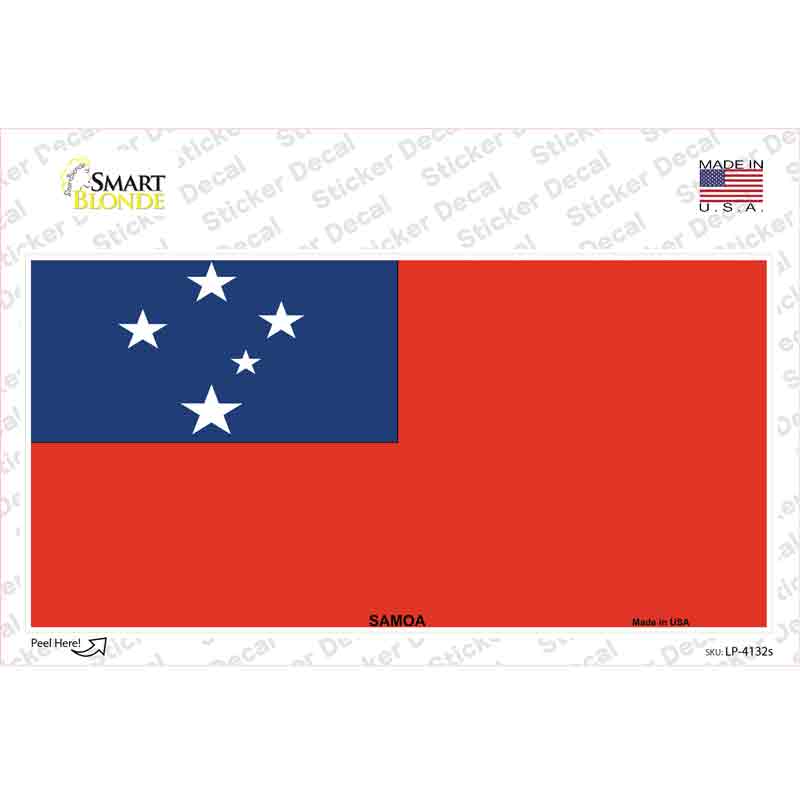 LP-4132s-M Samoa Flag Novelty Sticker Decal - Medium