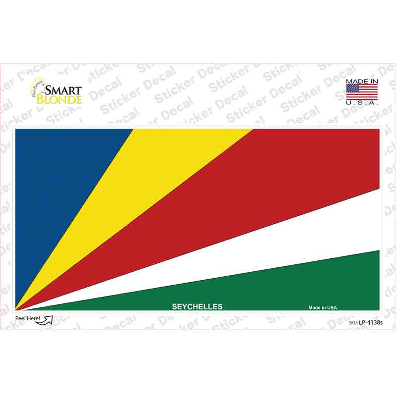 LP-4138s-M Seychelles Flag Novelty Sticker Decal - Medium