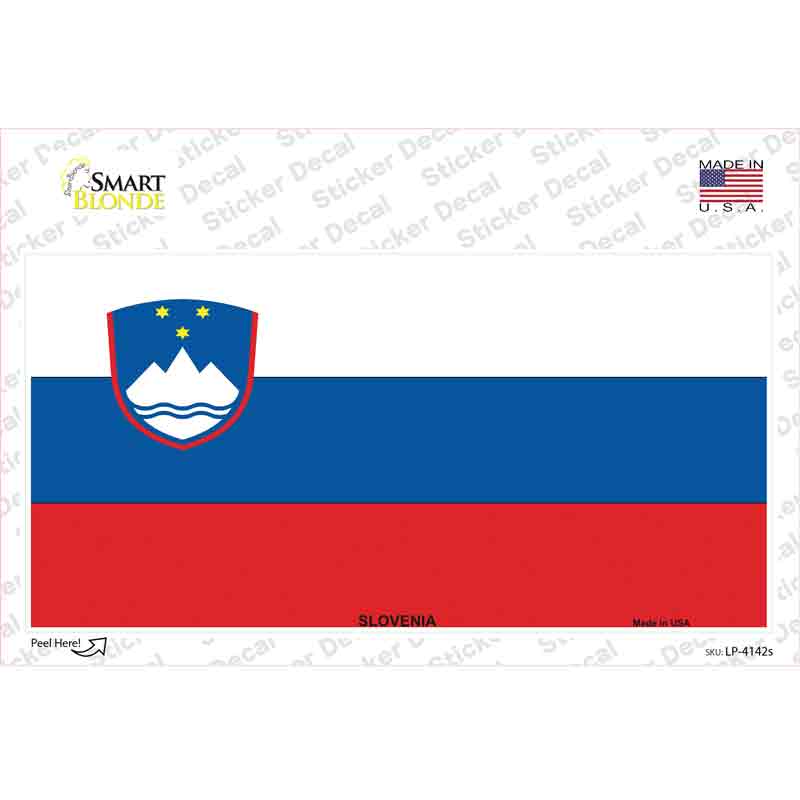 LP-4142s-M Slovenia Flag Novelty Sticker Decal - Medium
