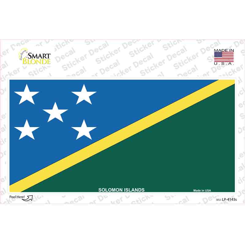 LP-4143s-M Solomon Islands Flag Novelty Sticker Decal - Medium
