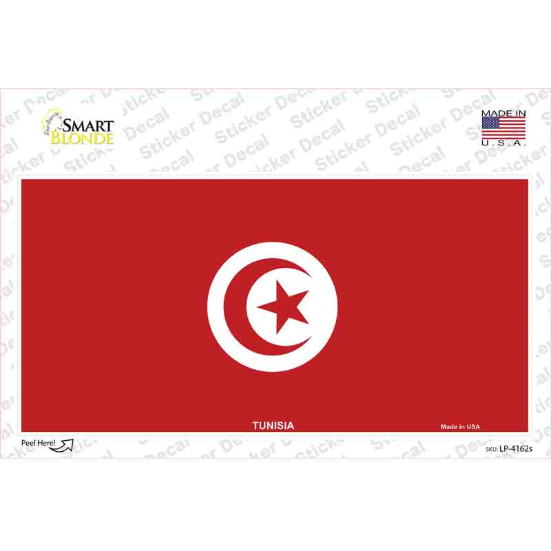 LP-4162s-M Tunisia Flag Novelty Sticker Decal - Medium