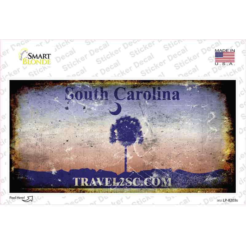 LP-8203s-M South Carolina Rusty Novelty Sticker Decal - Medium