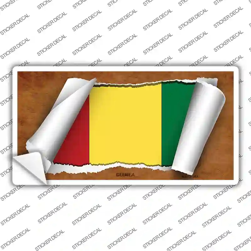 LP-9189s-L Guinea Flag Scroll Novelty Sticker Decal - Large