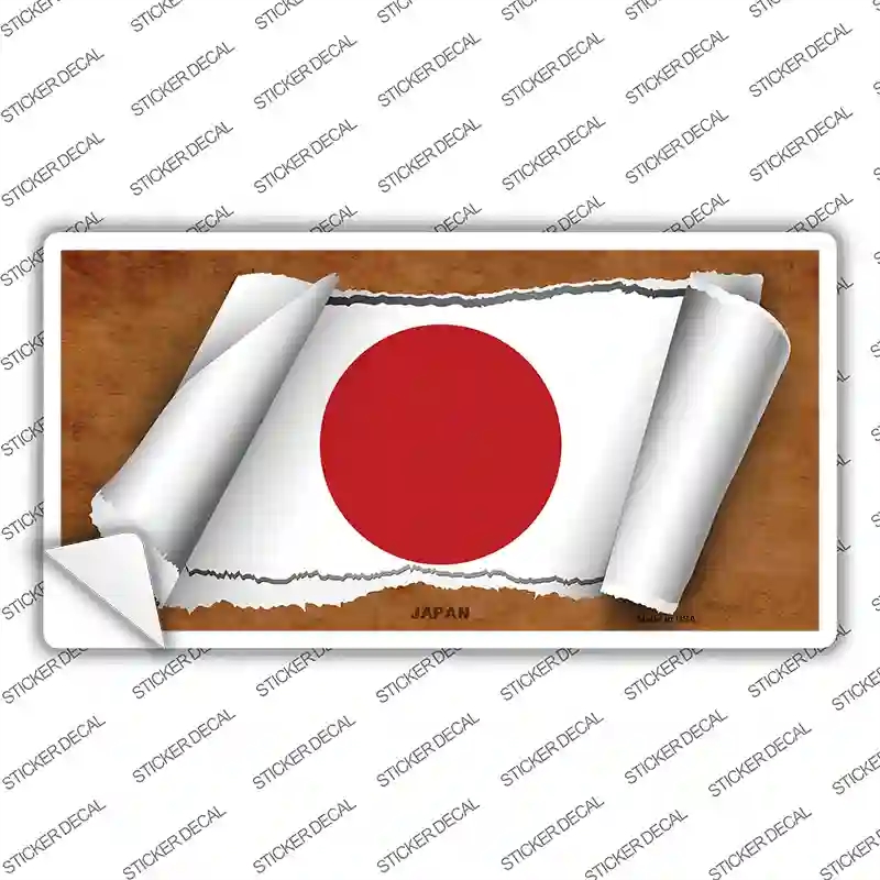 LP-9200s-L Japan Flag Scroll Novelty Sticker Decal - Large