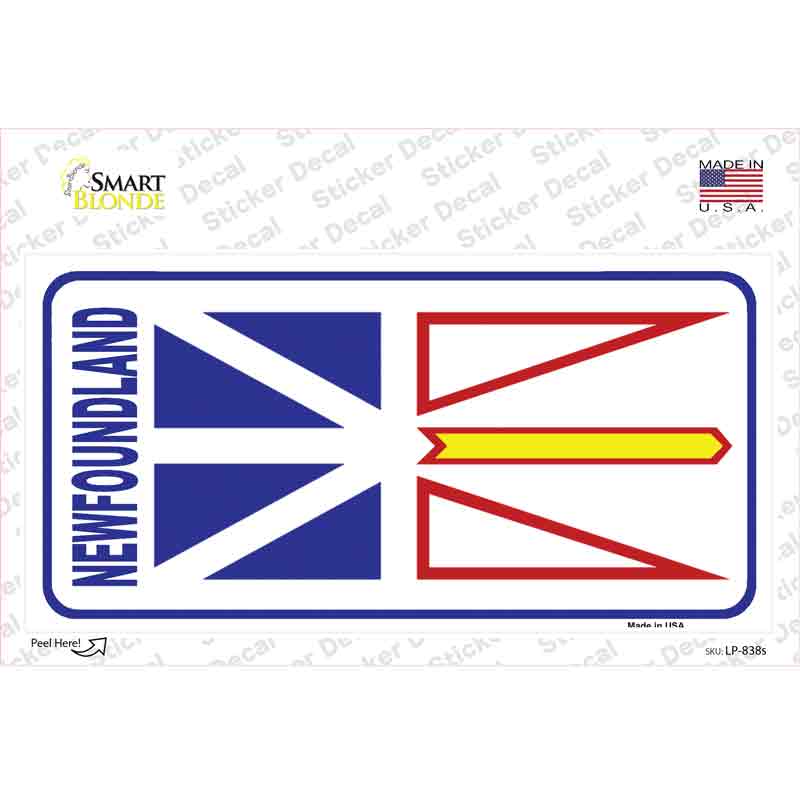 LP-838s-M   Foundland Flag Novelty Sticker Decal - Medium