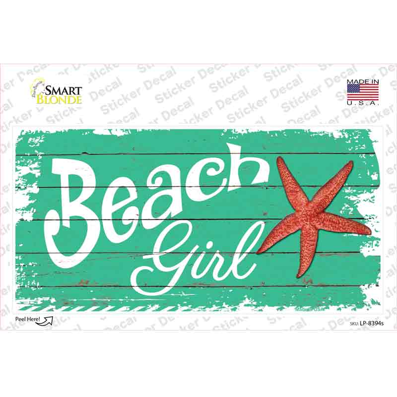 LP-8394s-M Beach Girl Novelty Sticker Decal - Medium