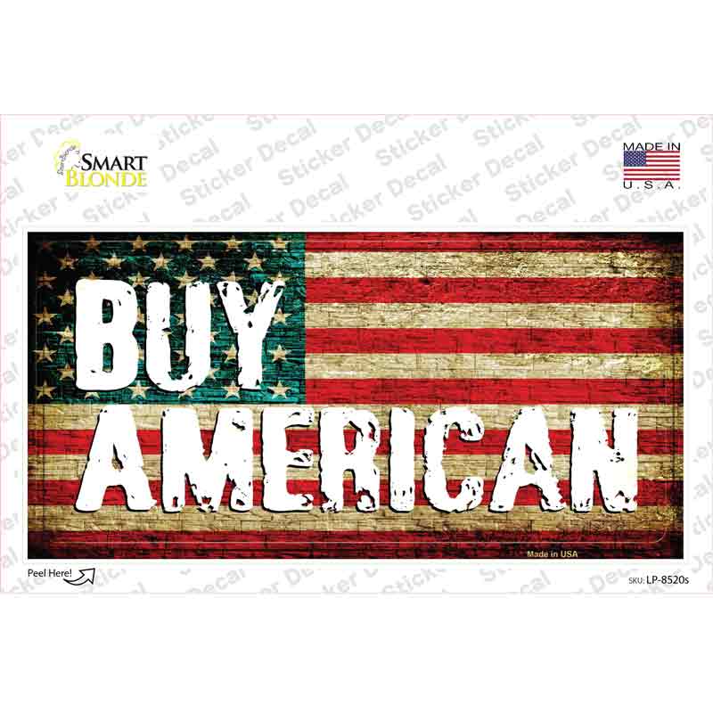 LP-8520s-M Buy American Novelty Sticker Decal - Medium