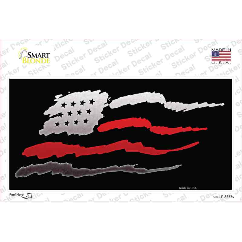 LP-8533s-M American Flag Thin Red Line Novelty Sticker Decal - Medium