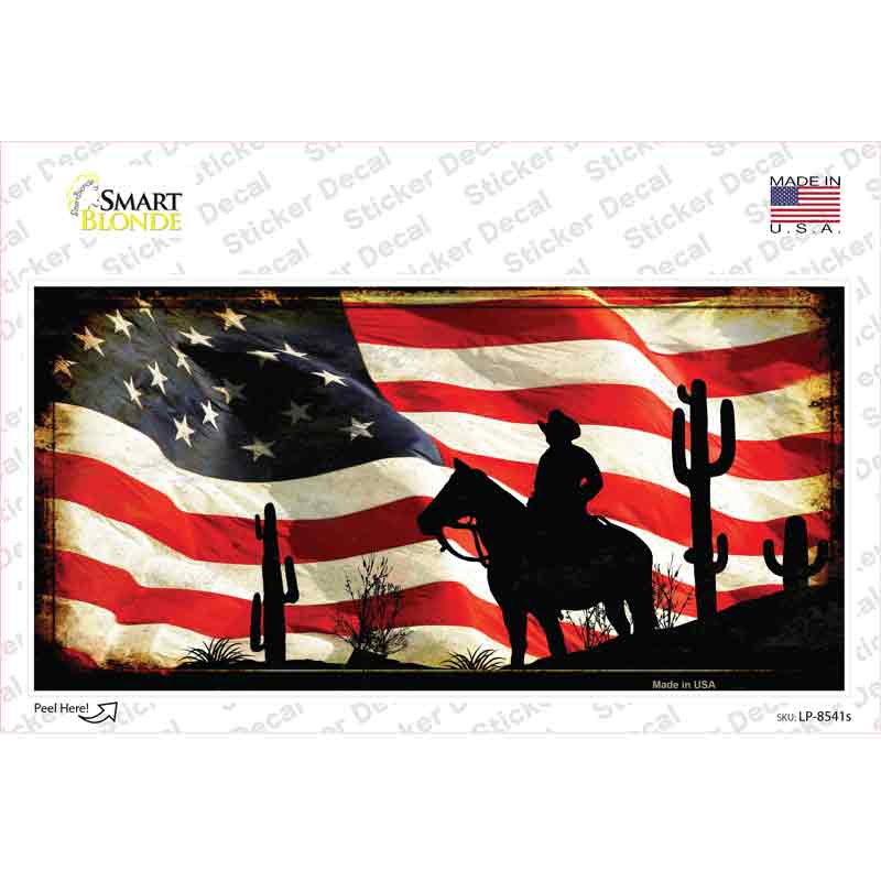 LP-8541s-M American Cowboy Novelty Sticker Decal - Medium