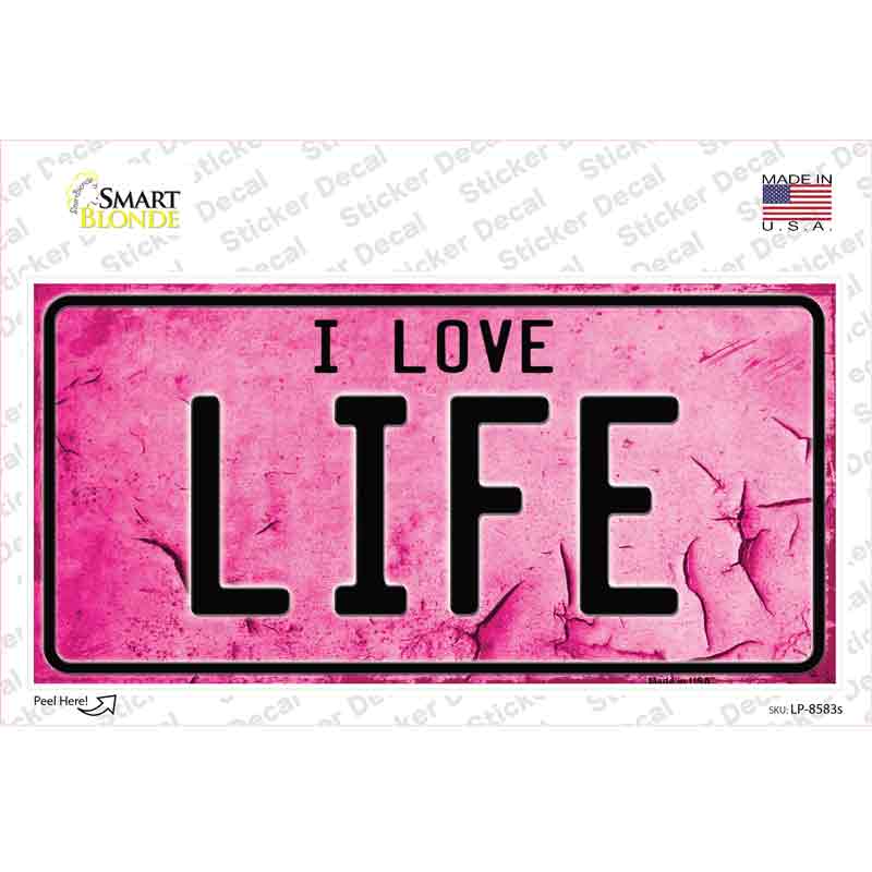 LP-8583s-M I Love Life Novelty Sticker Decal - Medium