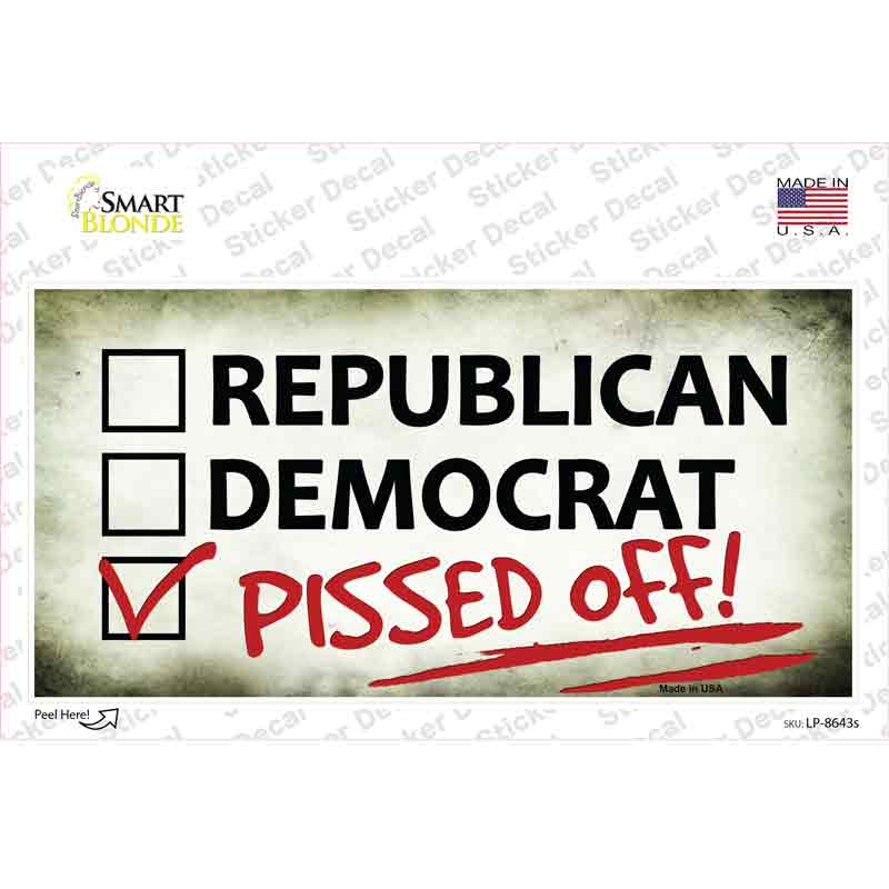 LP-8643s-M Pissed Off Novelty Sticker Decal - Medium