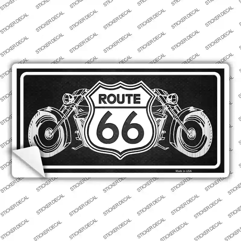 LP-8701s-S Route 66 with Bikes Novelty Sticker Decal - Small