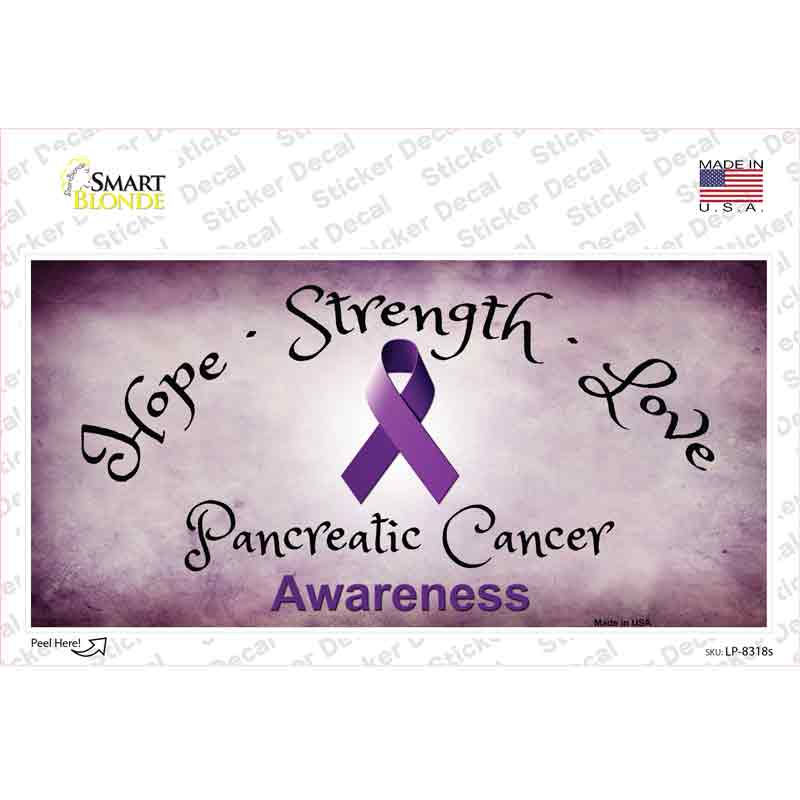 LP-8318s-M Pancreatic Ribbon Novelty Sticker Decal - Medium
