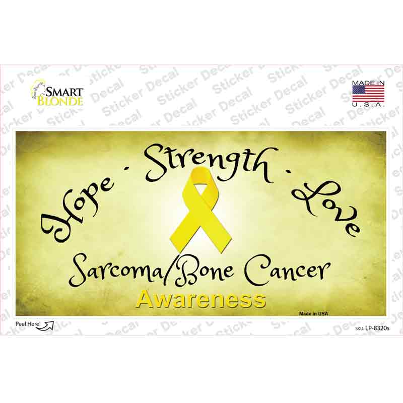 LP-8320s-M Sarcoma Bone Ribbon Novelty Sticker Decal - Medium