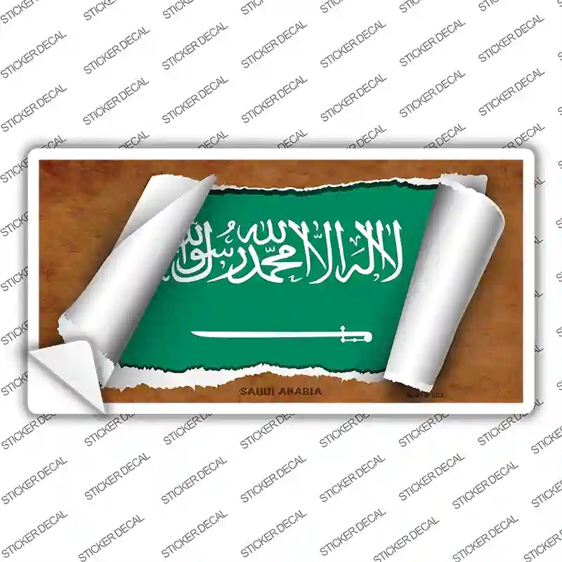 LP-9275s-XL Saudi Arabia Flag Scroll Novelty Sticker Decal - Extra Large