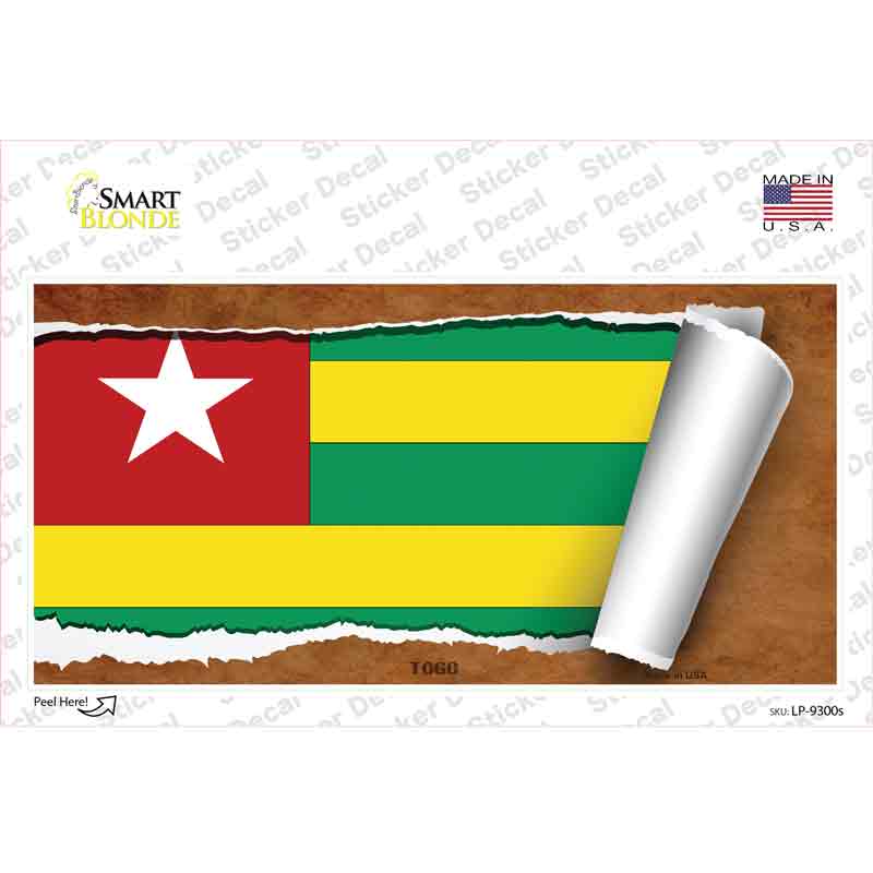 LP-9300s-M Togo Flag Scroll Novelty Sticker Decal - Medium