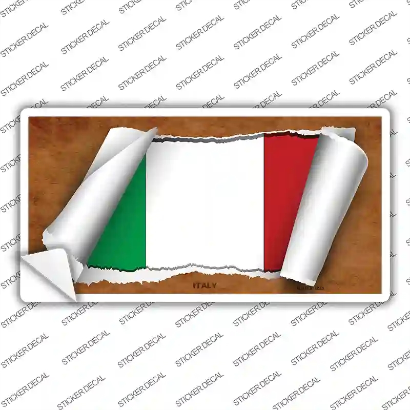 LP-9330s-XL Italy Flag Scroll Novelty Sticker Decal - Extra Large