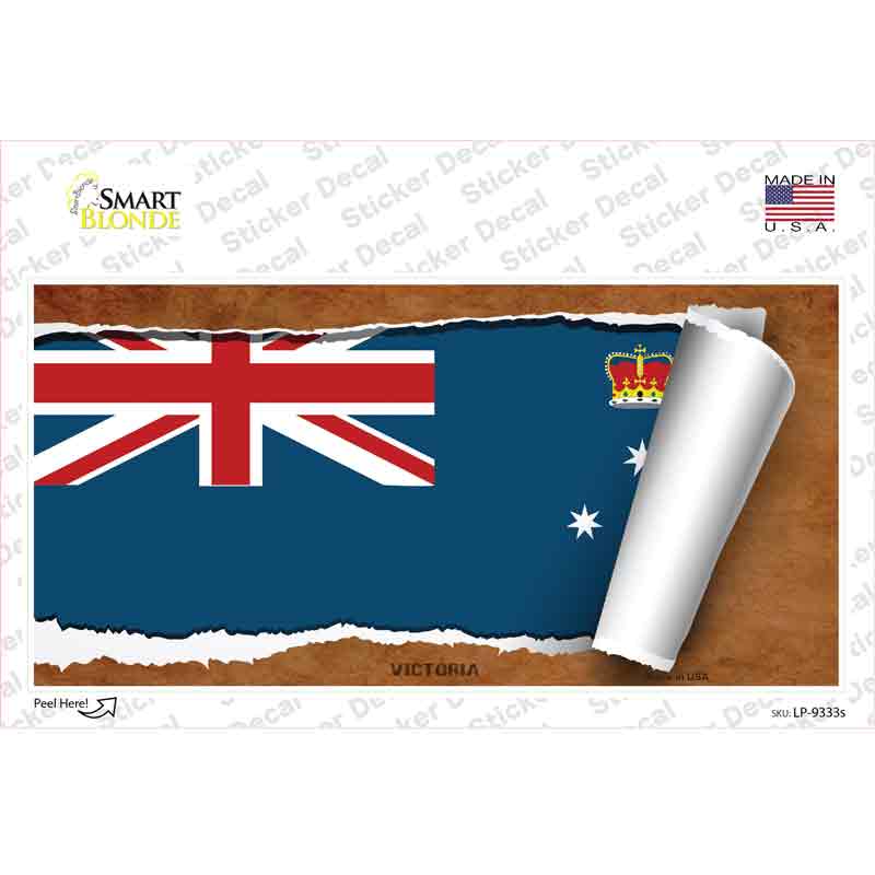 LP-9333s-M Victoria Flag Scroll Novelty Sticker Decal - Medium