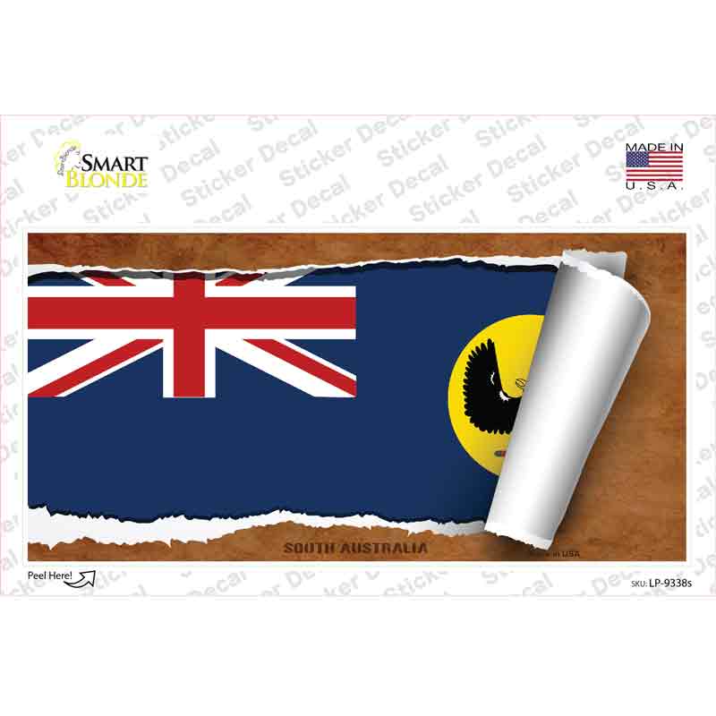 LP-9338s-M South Australia Flag Scroll Novelty Sticker Decal - Medium