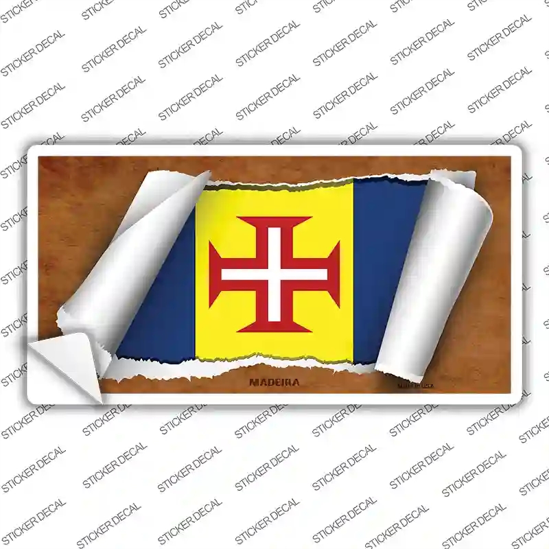 LP-9228s-XL Madeiva Flag Scroll Novelty Sticker Decal - Extra Large