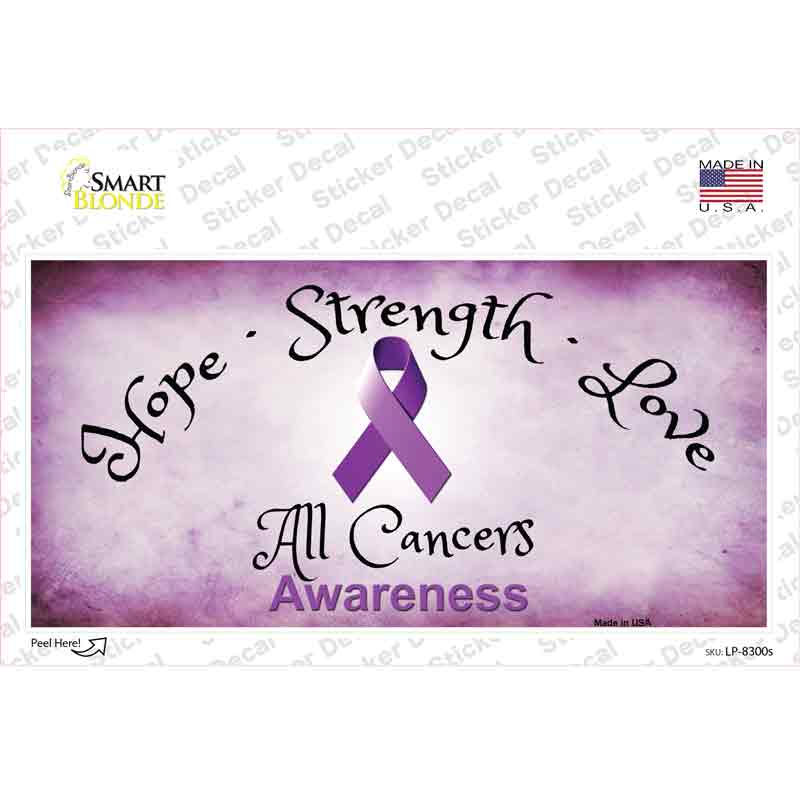 LP-8300s-M All Cancer Awareness Novelty Sticker Decal - Medium