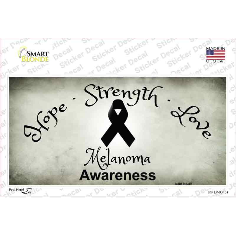 LP-8315s-M Melanoma Cancer Ribbon Novelty Sticker Decal - Medium