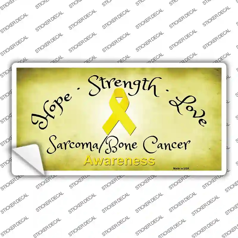 LP-8320s-S Sarcoma Bone Ribbon Novelty Sticker Decal - Small