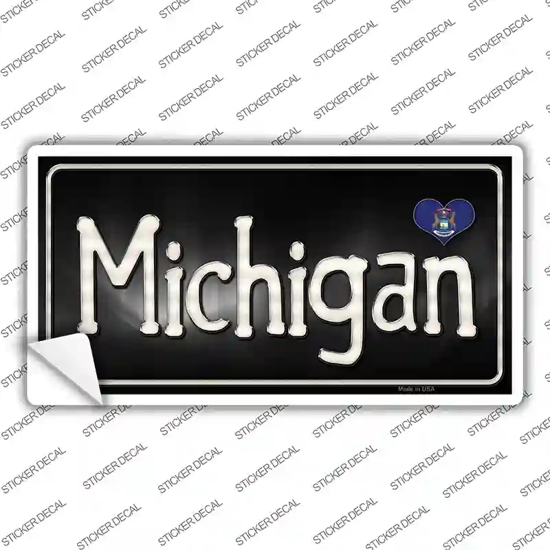 LP-9460s-XL Michigan Flag Script Novelty Sticker Decal - Extra Large