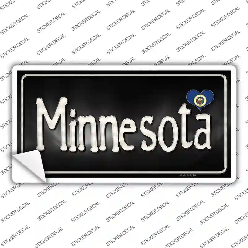 LP-9461s-L Minnesota Flag Script Novelty Sticker Decal - Large