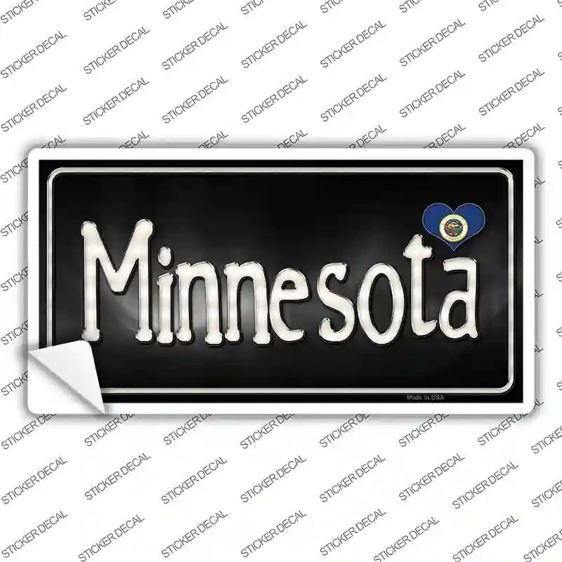 LP-9461s-S Minnesota Flag Script Novelty Sticker Decal - Small