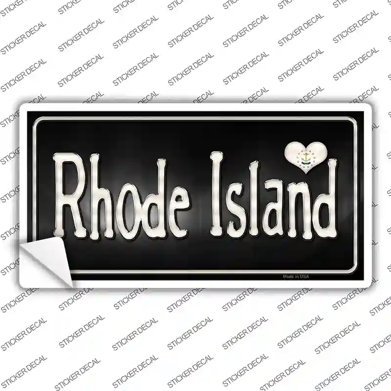 LP-9477s-S Rhode Island Flag Script Novelty Sticker Decal - Small