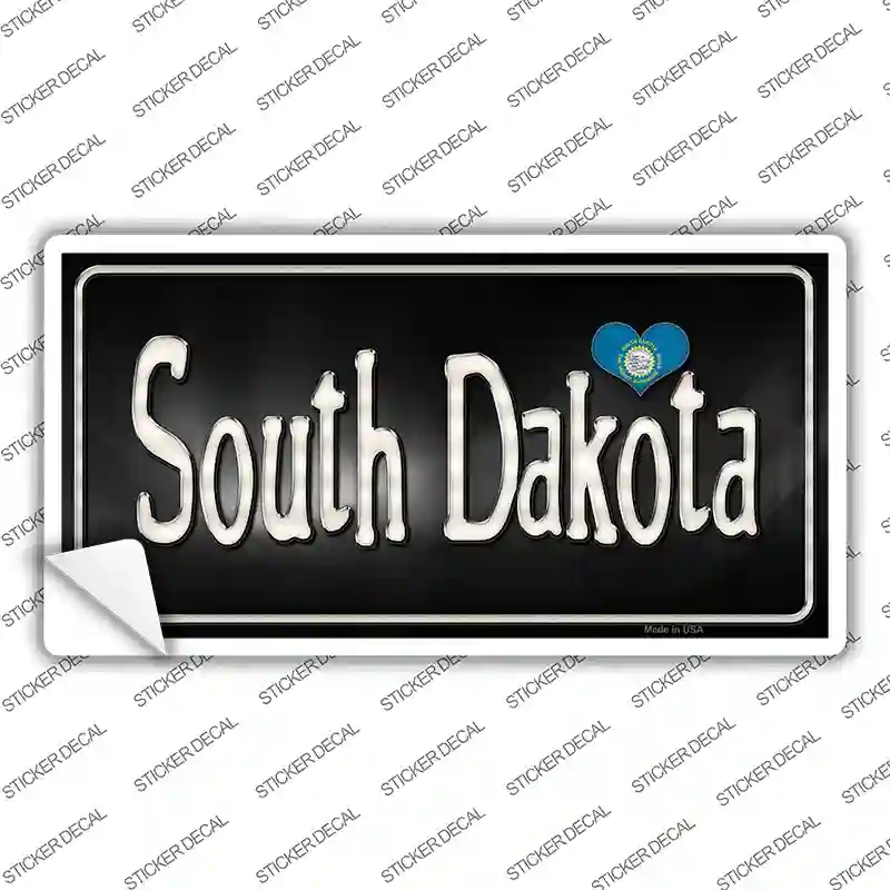 LP-9479s-L South Dakota Flag Script Novelty Sticker Decal - Large