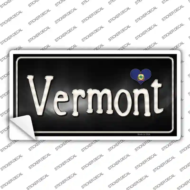 LP-9483s-S Vermont Flag Script Novelty Sticker Decal - Small