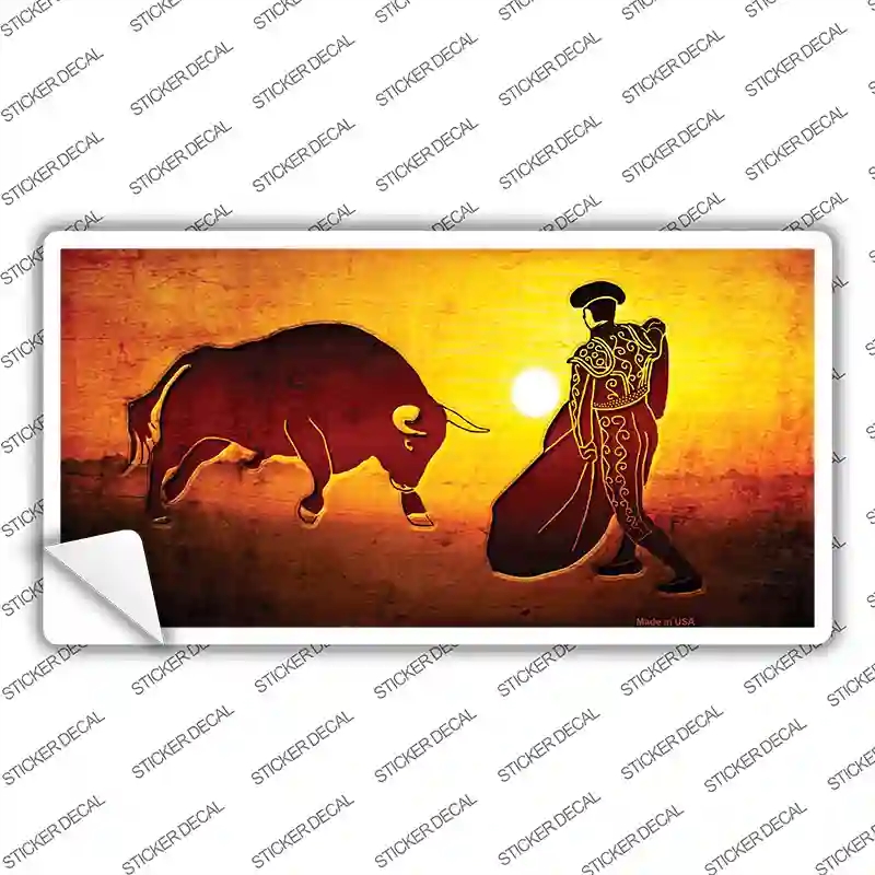 LP-9490s-L Bullfight with Sun Novelty Sticker Decal - Large