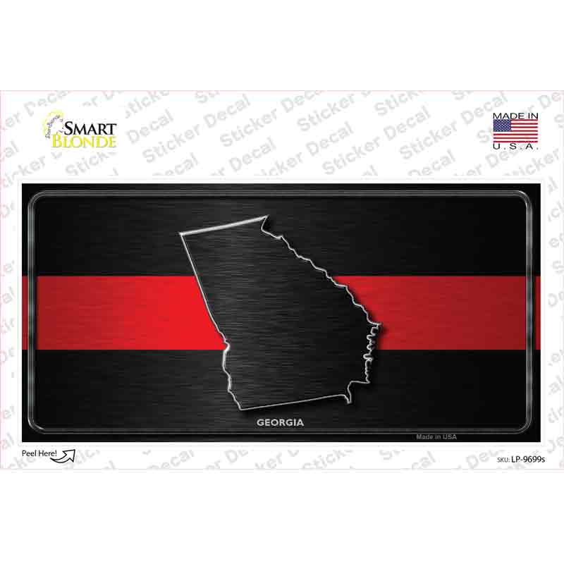 LP-9699s-M Georgia Thin Red Line Novelty Sticker Decal - Medium